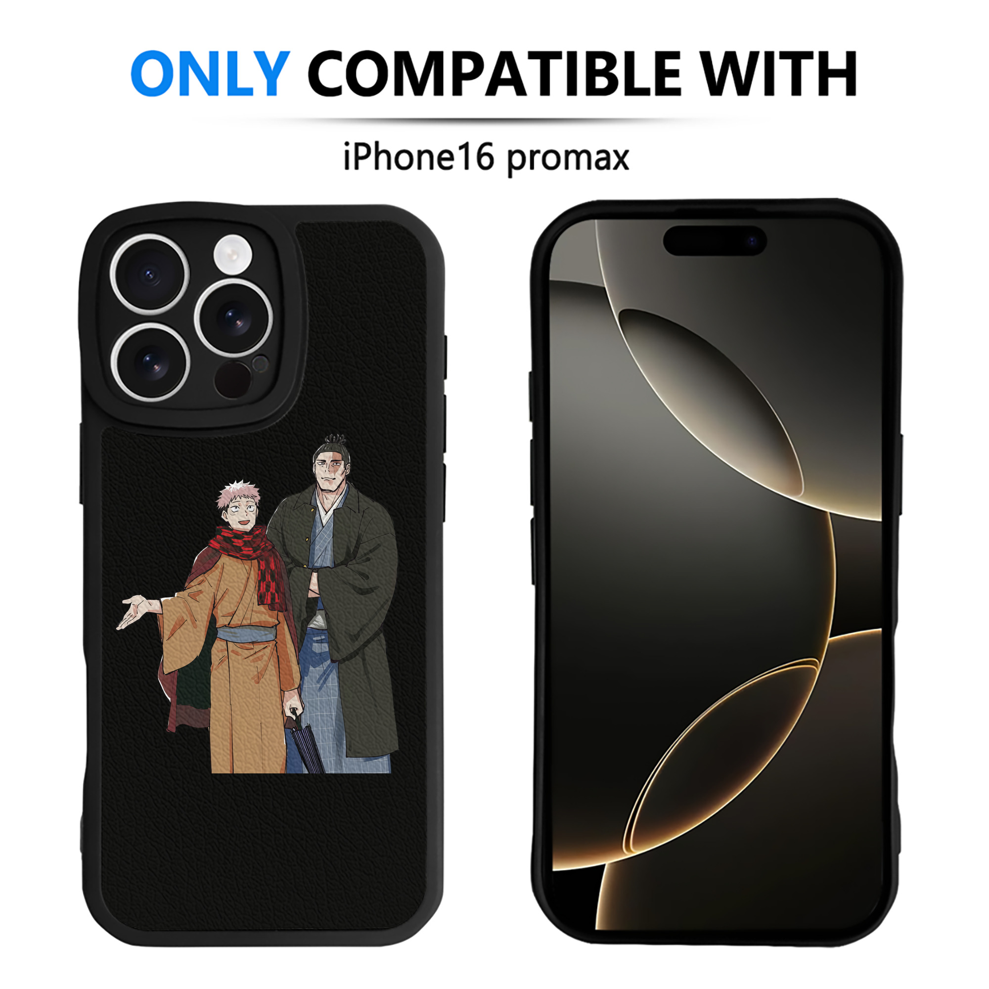 （画像用） 呪術廻戦 Jujutsu Kaisen 【iPhone 16シリーズ対応】シリコンスマホケース（レザー調） 材質：シリコン